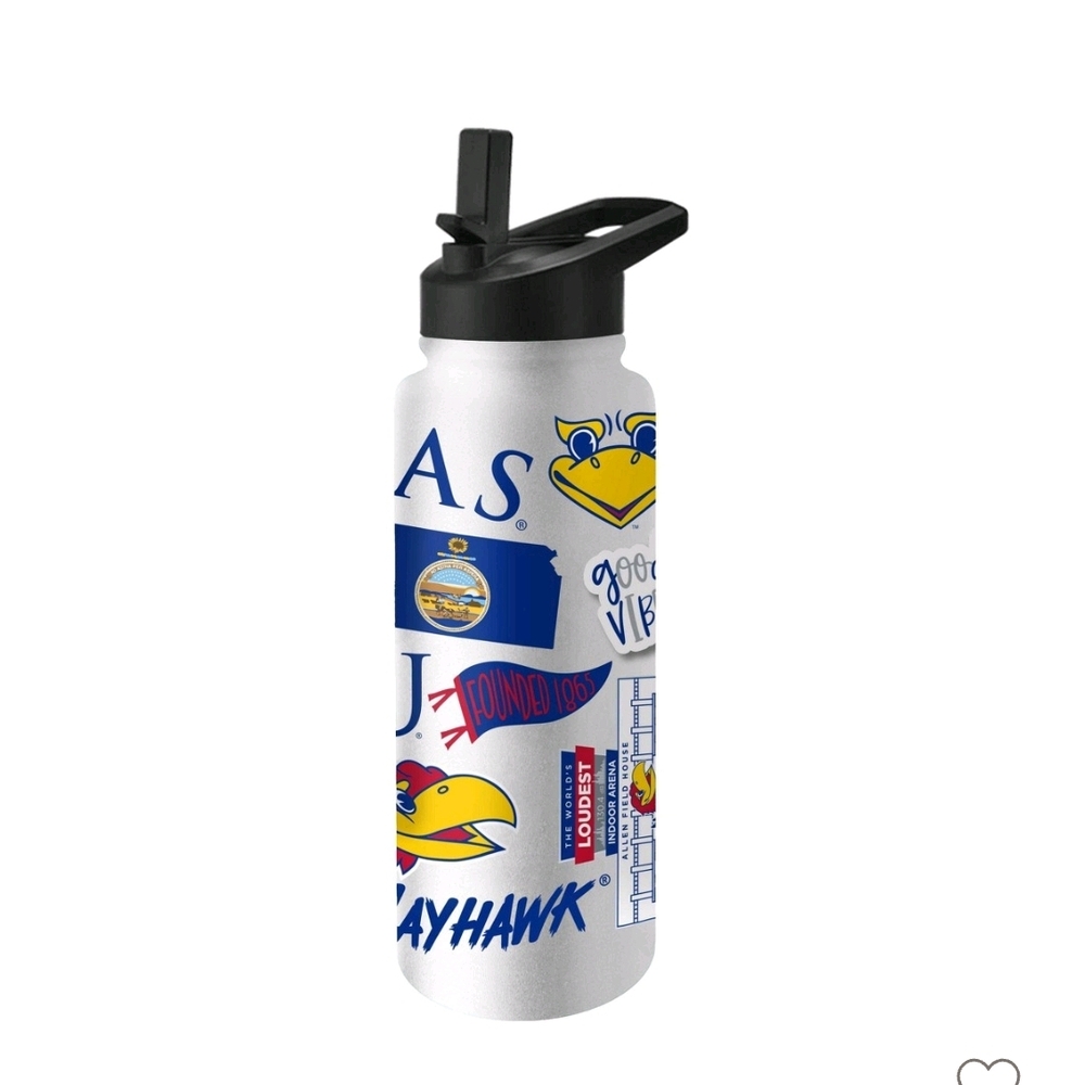 NCAA Kansas Jayhawks Quencher Water Bottle New With Tags